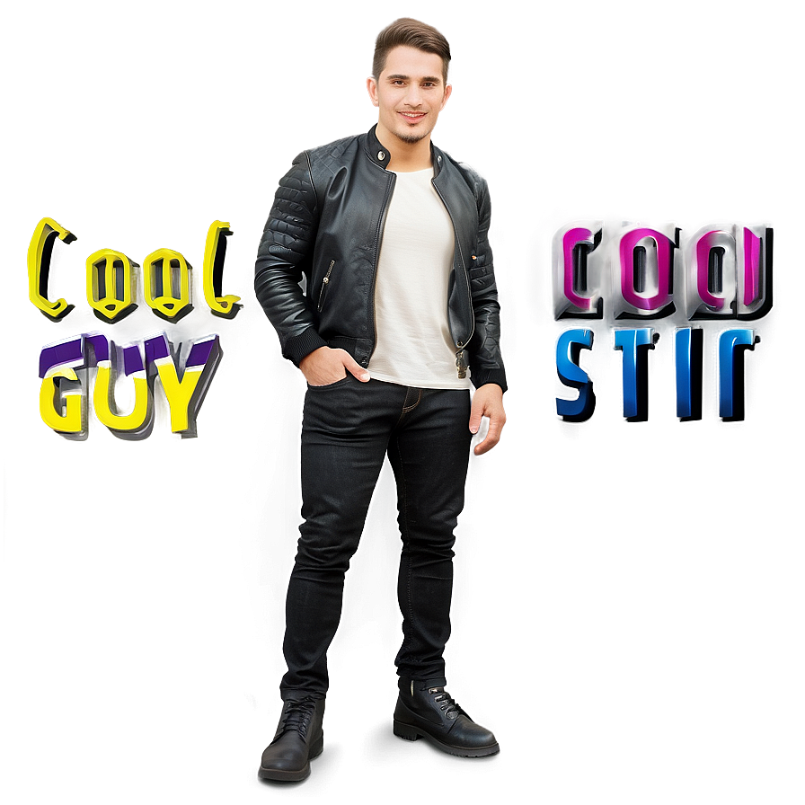 Cool Guy In Leather Jacket Png Fyv70