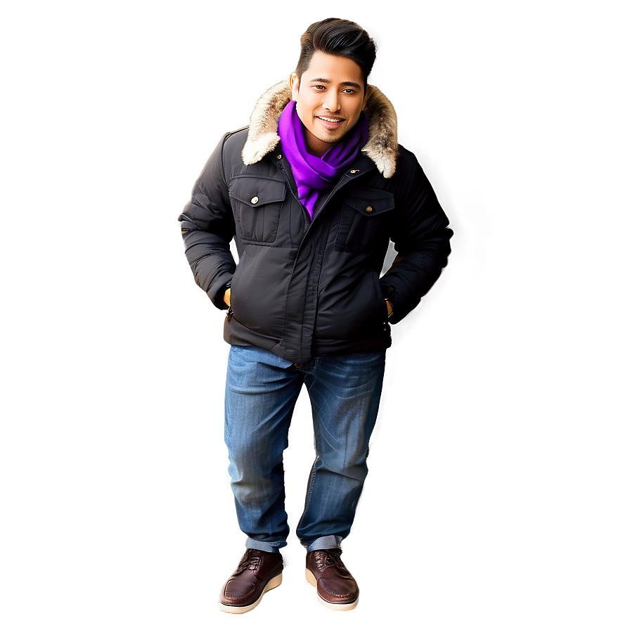 Cool Guy In Winter Clothes Png 06252024