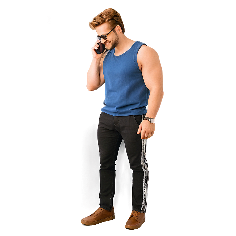 Cool Guy With A Smartphone Png Exg59