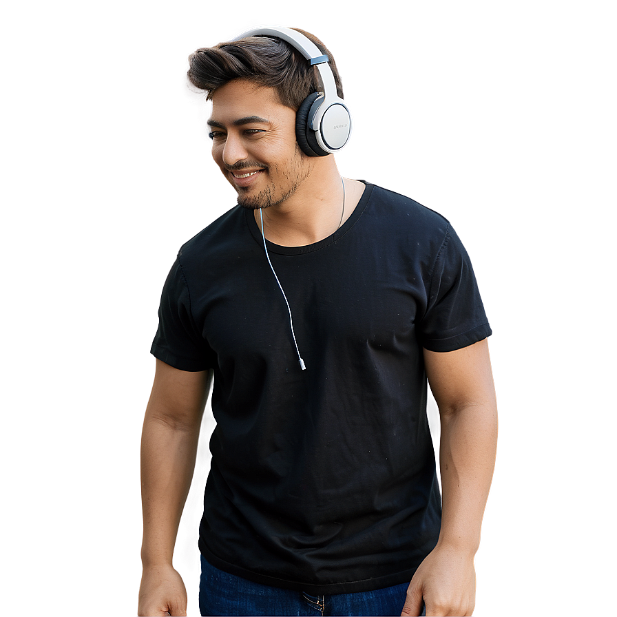 Cool Guy With Headphones Png Dqd