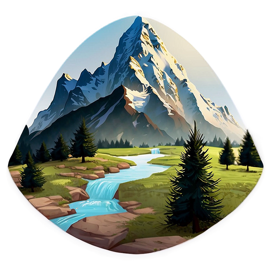 Cool Mountain Landscape PNG acv38 PNG with transparent background
