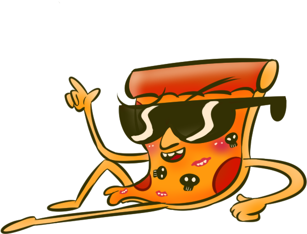 Cool Pizza Slice Cartoon Character