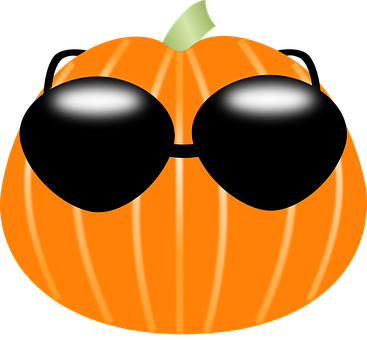 Cool Pumpkin With Sunglasses PNG with transparent background