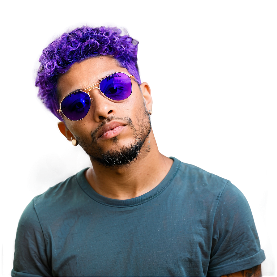 Cool Purple Hair Dude Png 06272024