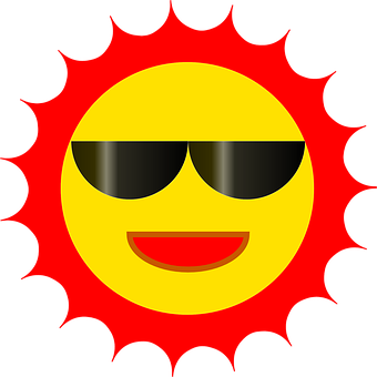 Cool Summer Sun Emoji PNG with transparent background
