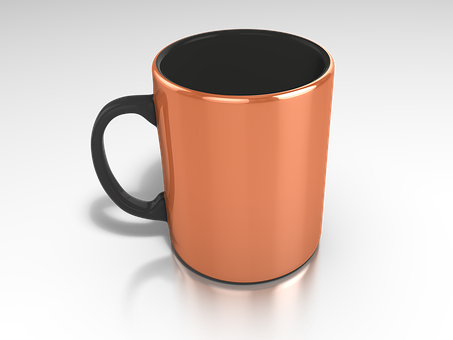 Copper Colored Mugon Black Background PNG image with a transparent background, free high-resolution download