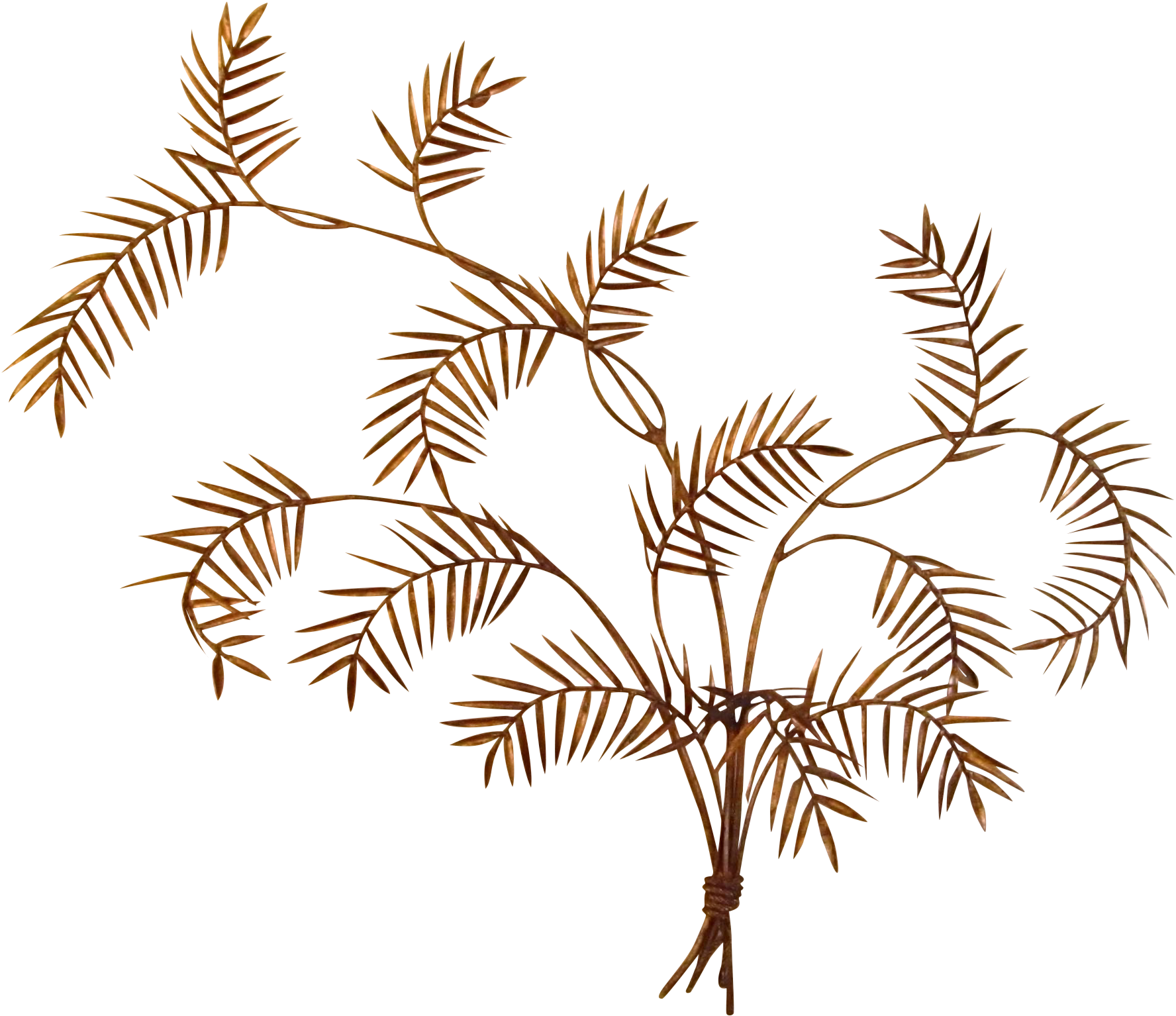Gold Metal Bamboo Leaf - Transparent Wall Art Png, Png Download PNG with transparent background