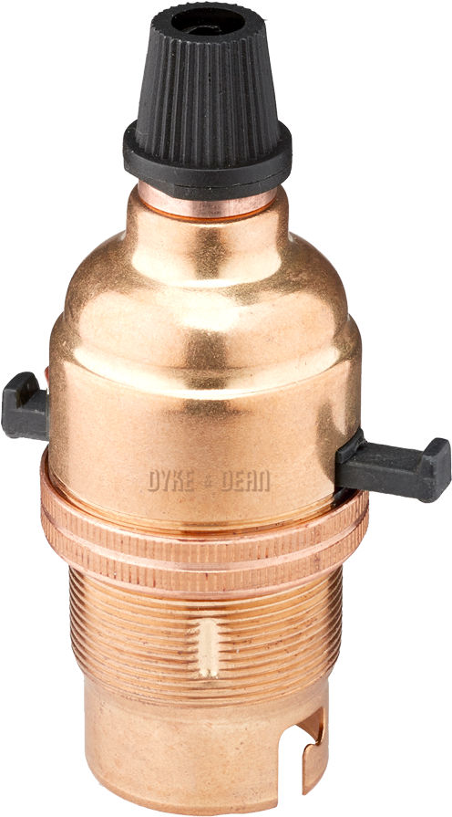 Bayonet Switched Bulb Holder Copper - Copper Lamp Holder With Switch, HD Png Download PNG image with a transparent background, free high-resolution download