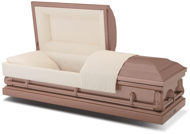 Copper Tone Casket Display