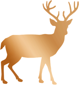 Copper Toned Deer Silhouette PNG image with a transparent background, free high-resolution download