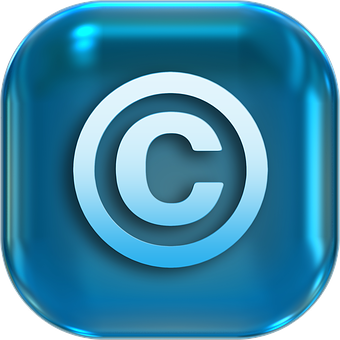 Copyright Icon Blue Glossy