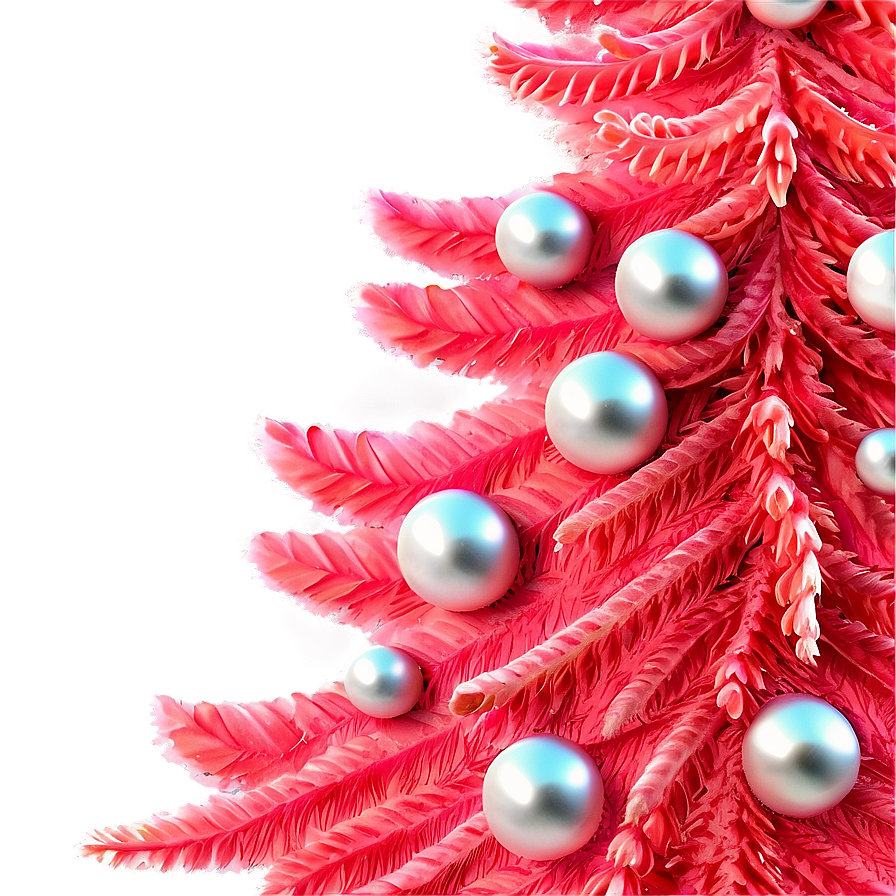 Coral Pink Christmas Tree Png Osy