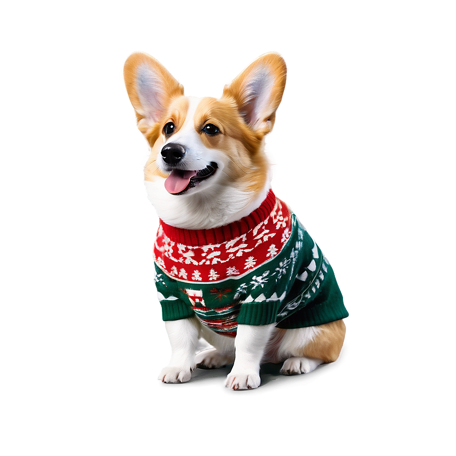 Corgi In Christmas Sweater Png 85