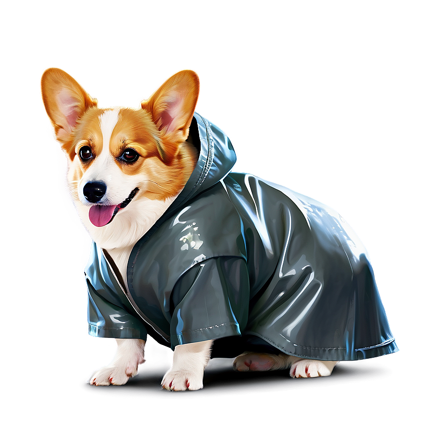 Corgi In Raincoat Png Prf66