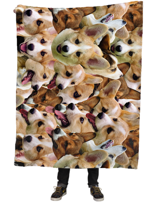 Corgis On Corgis On Corgis Fleece Blanket - Pug, HD Png Download PNG with transparent background