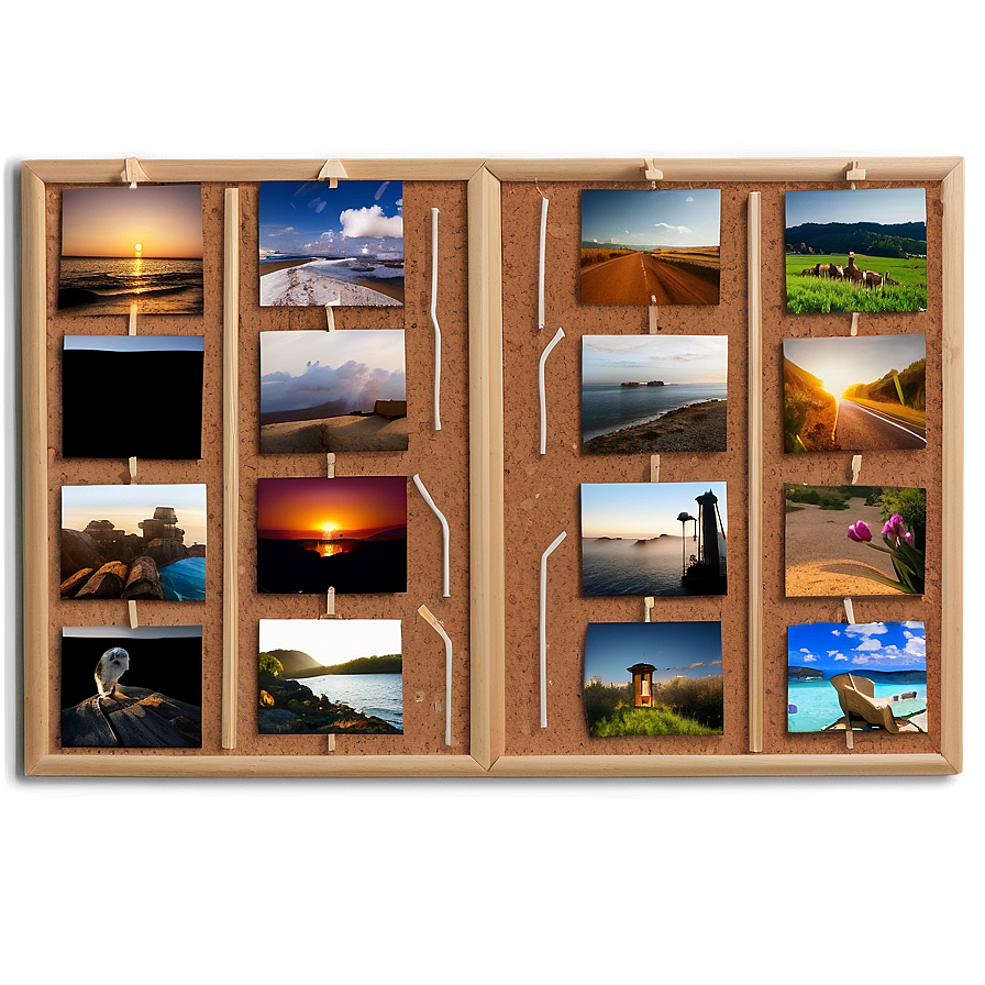 Cork Board Photo Collage Png 06202024