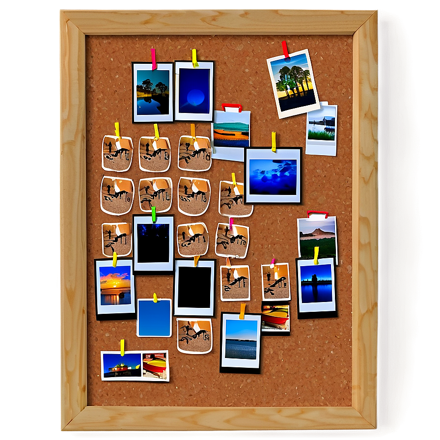 Cork Board Photo Collage Png 06202024