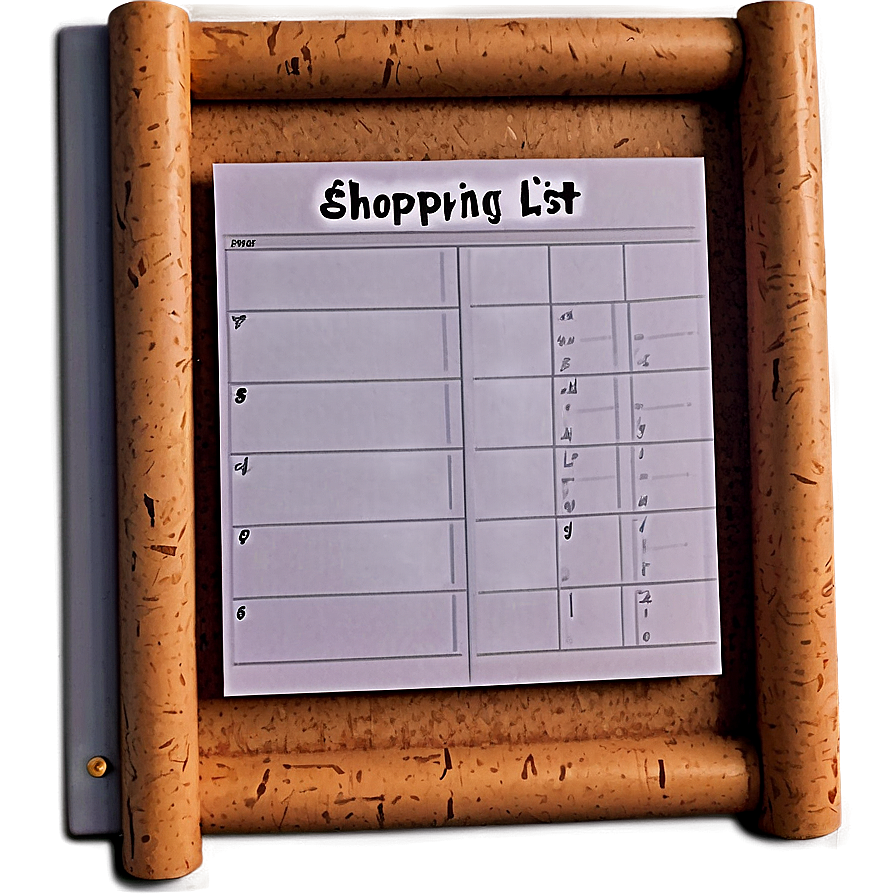 Cork Board Shopping List Organizer Png 06202024