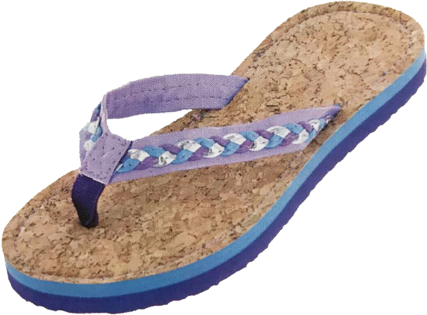 Sandals Girls Braided Cork Sole - Flip-flops, HD Png Download PNG with transparent background