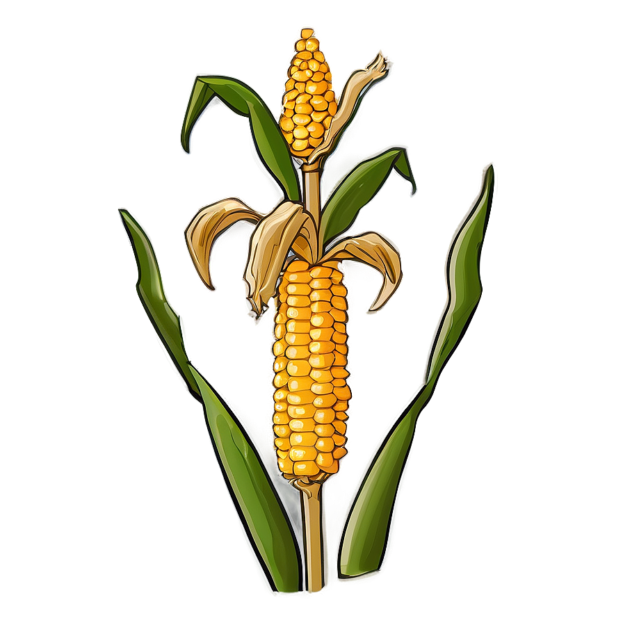 Corn Stalk With Corn Png Kuq93