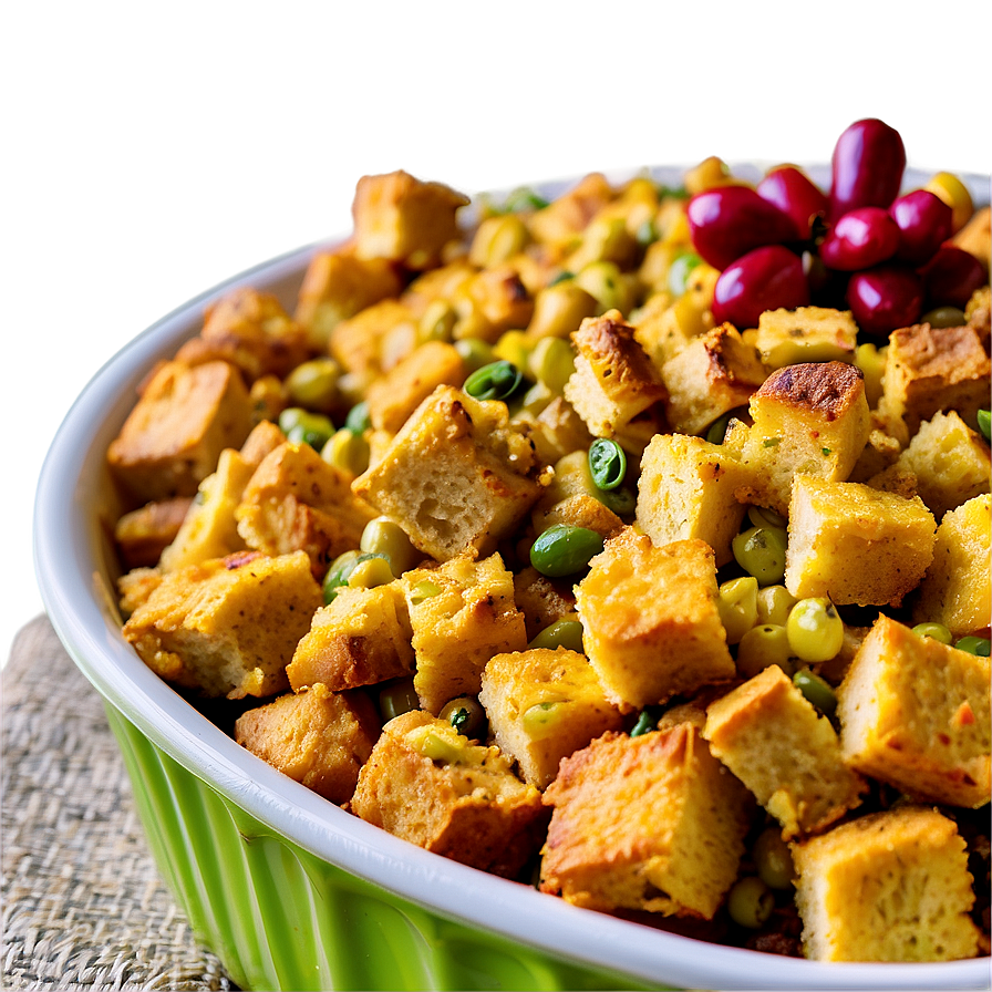 Cornbread Stuffing Delight PNG eub PNG with transparent background
