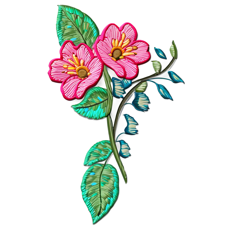 Corner Flower Embroidery Design Png Gob