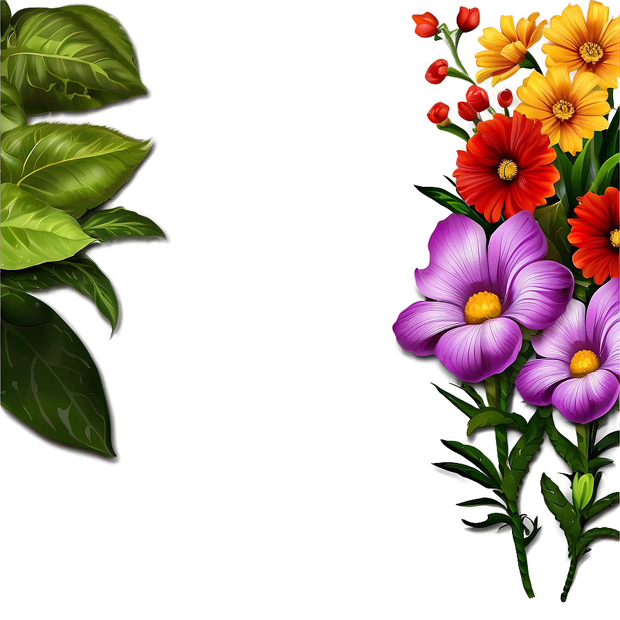 Corner Flower Garden Png 10