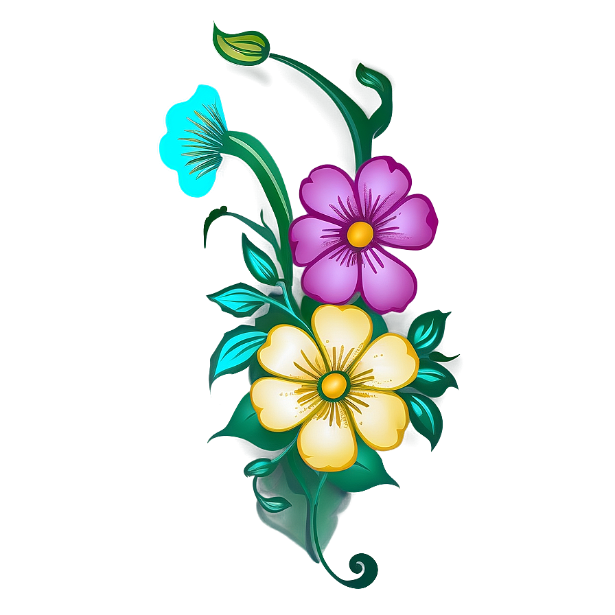 Corner Flower Tattoo Design Png Ysl