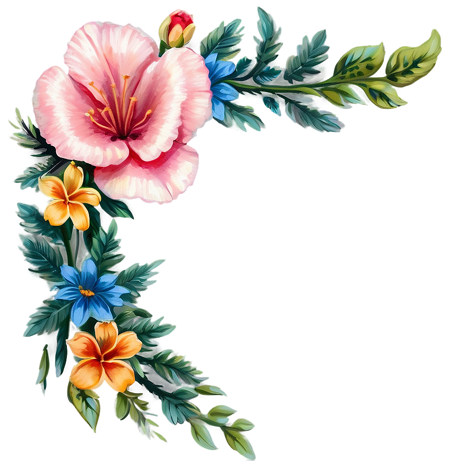 Corner Flower Wreath Png 83