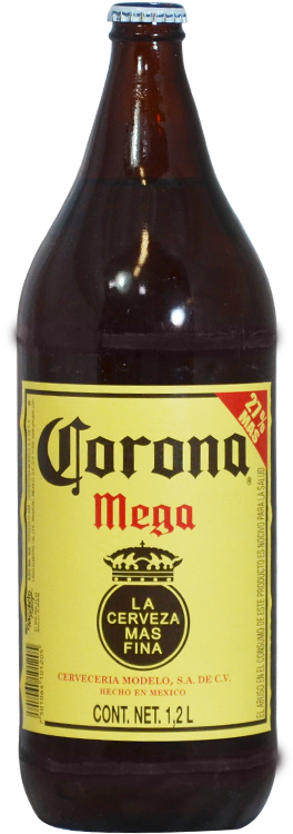 Corona Mega Beer Bottle PNG image with a transparent background, free high-resolution download