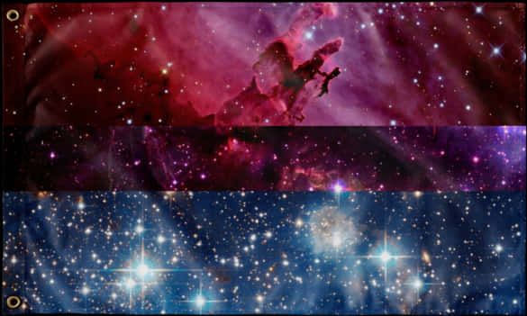 Cosmic Bisexual Flag Interpretation PNG with transparent background