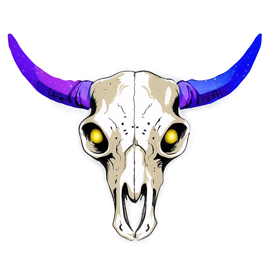 Cosmic Cow Skull Png 06132024