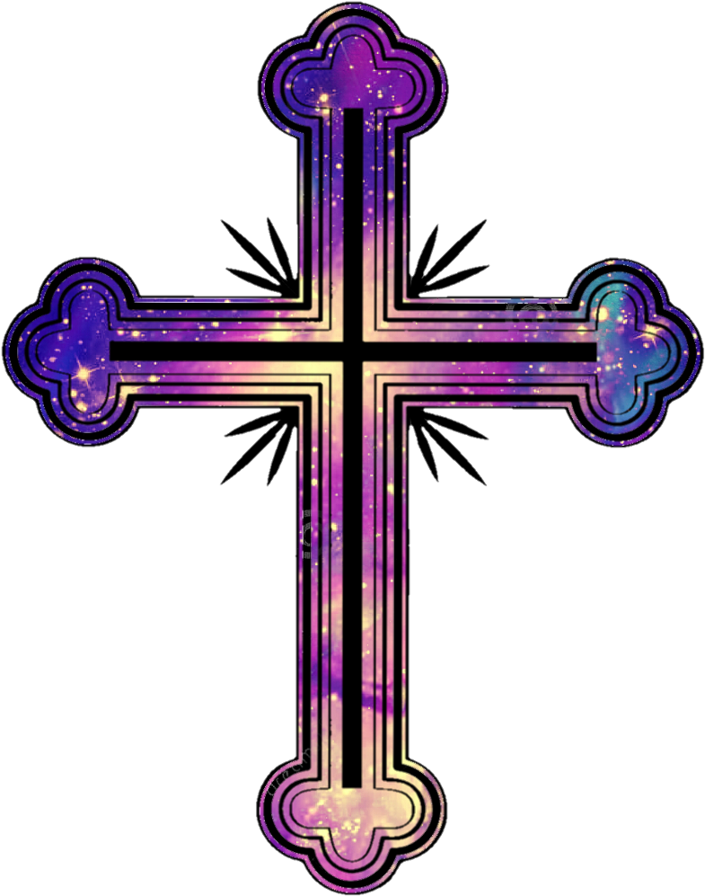 Cosmic Cross Design PNG with transparent background