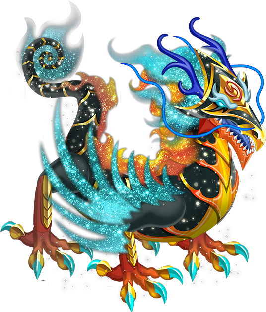 Cosmic Dragon Illustration PNG with transparent background