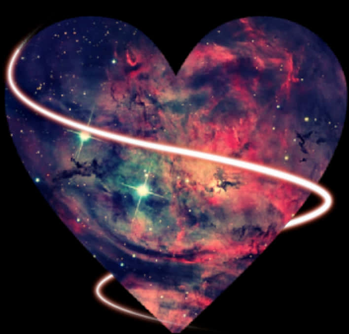 Cosmic Heart Nebula Galaxy PNG with transparent background