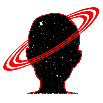 Cosmic Mind Silhouette PNG with transparent background