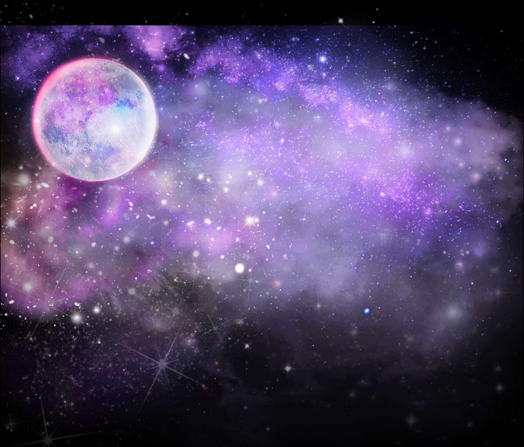 Cosmic Vistawith Colorful Nebulaand Planet PNG with transparent background