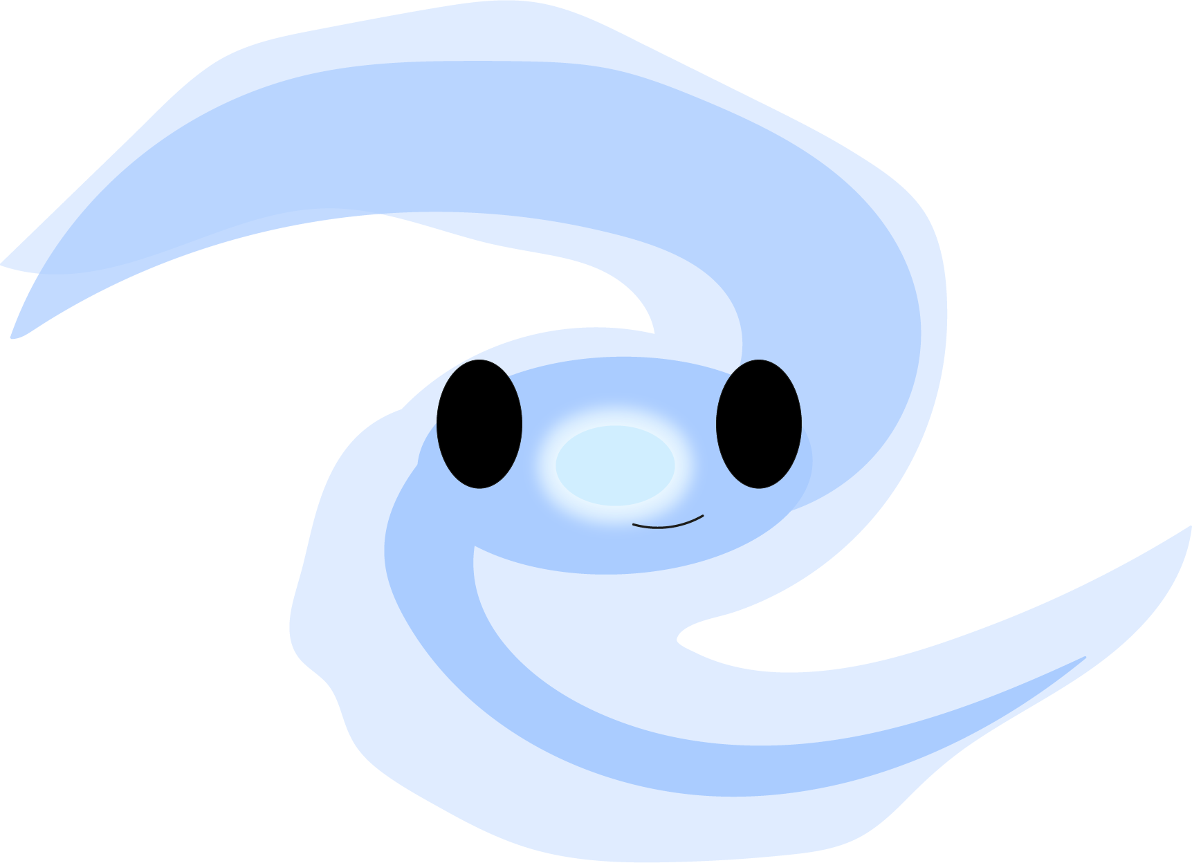 Cosmic Whale Cartoon Character PNG with transparent background