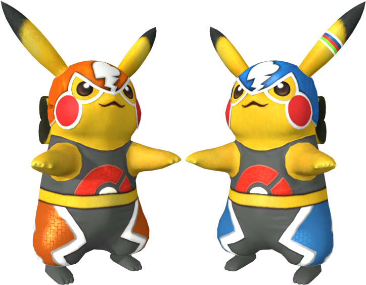 Cosplay Pikachu Duo3 D Render PNG with transparent background