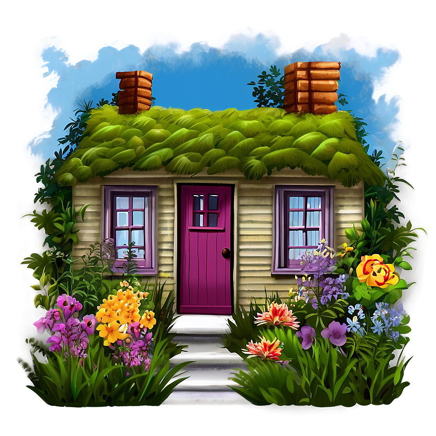 Cottage In Full Bloom Png 77