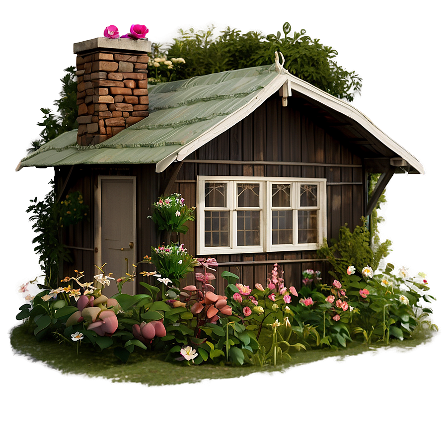 Cottage In Full Bloom Png Tqm