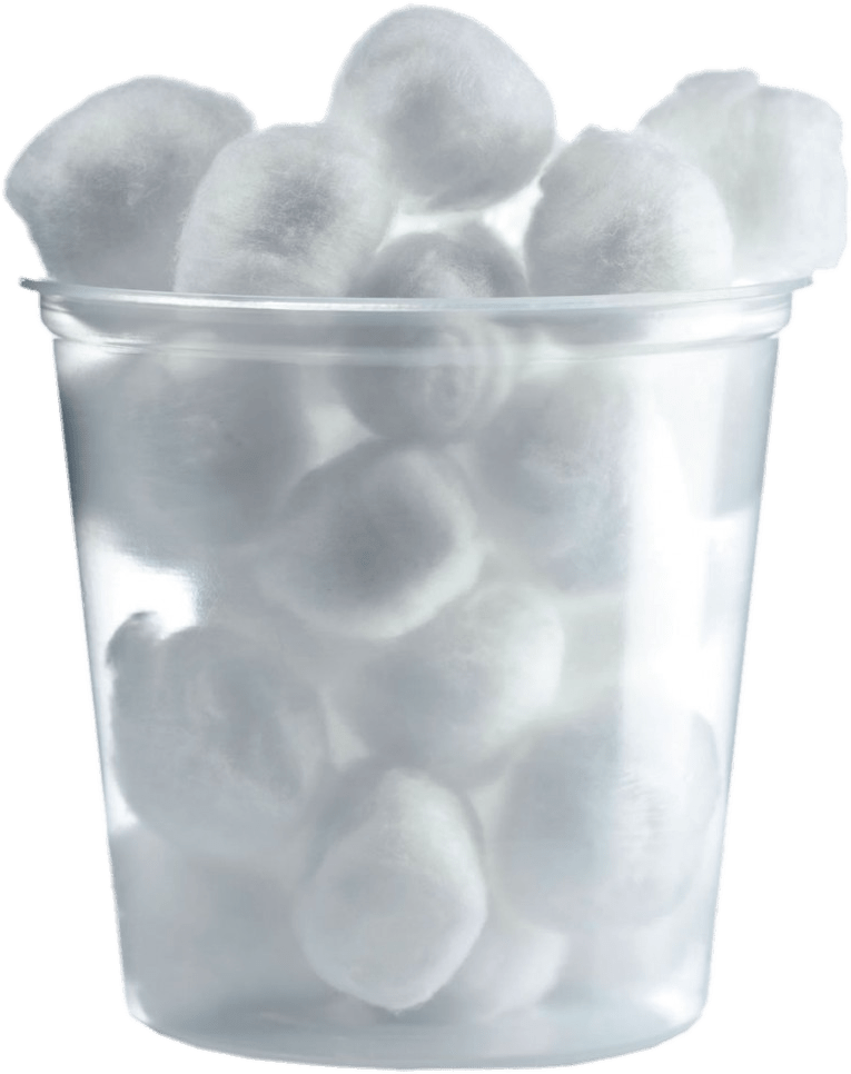 Cotton Ballsin Clear Container