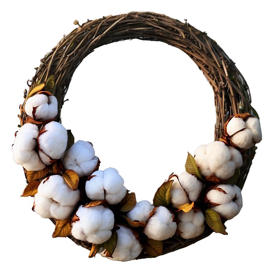 Cotton Boll Wreath Png 41