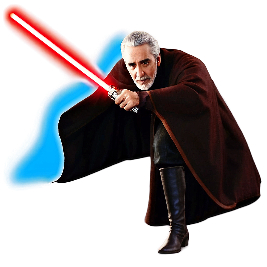 Count Dooku With Red Lightsaber Png Eqb21