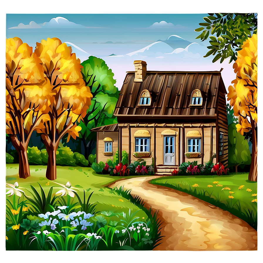 Country House Landscape Png 1