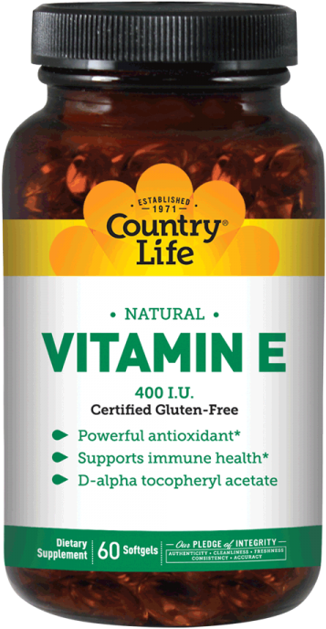 Country Life Vitamin E Supplement Bottle