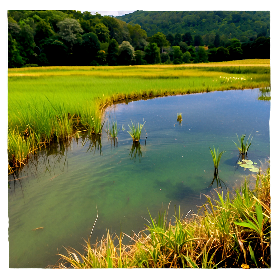 Country Pond Scenery Png Fys82