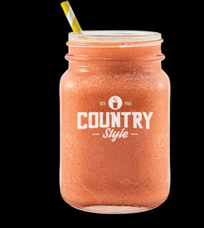 Country Style Smoothiein Mason Jar