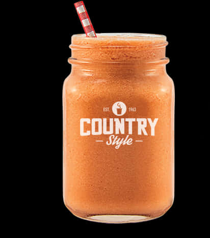 Country Style Smoothiein Mason Jar