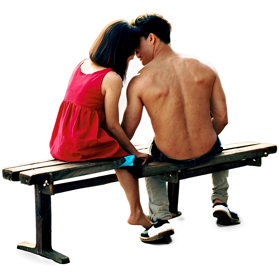 Couple Sitting On Bench Png Bih56